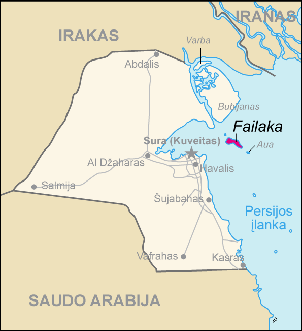موقعیت جزیرهٔ فیلکه