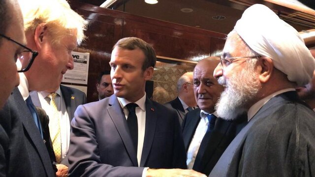 دیدار مجدد مکرون با روحانی در نیویورک روحانی مکرون جانسون