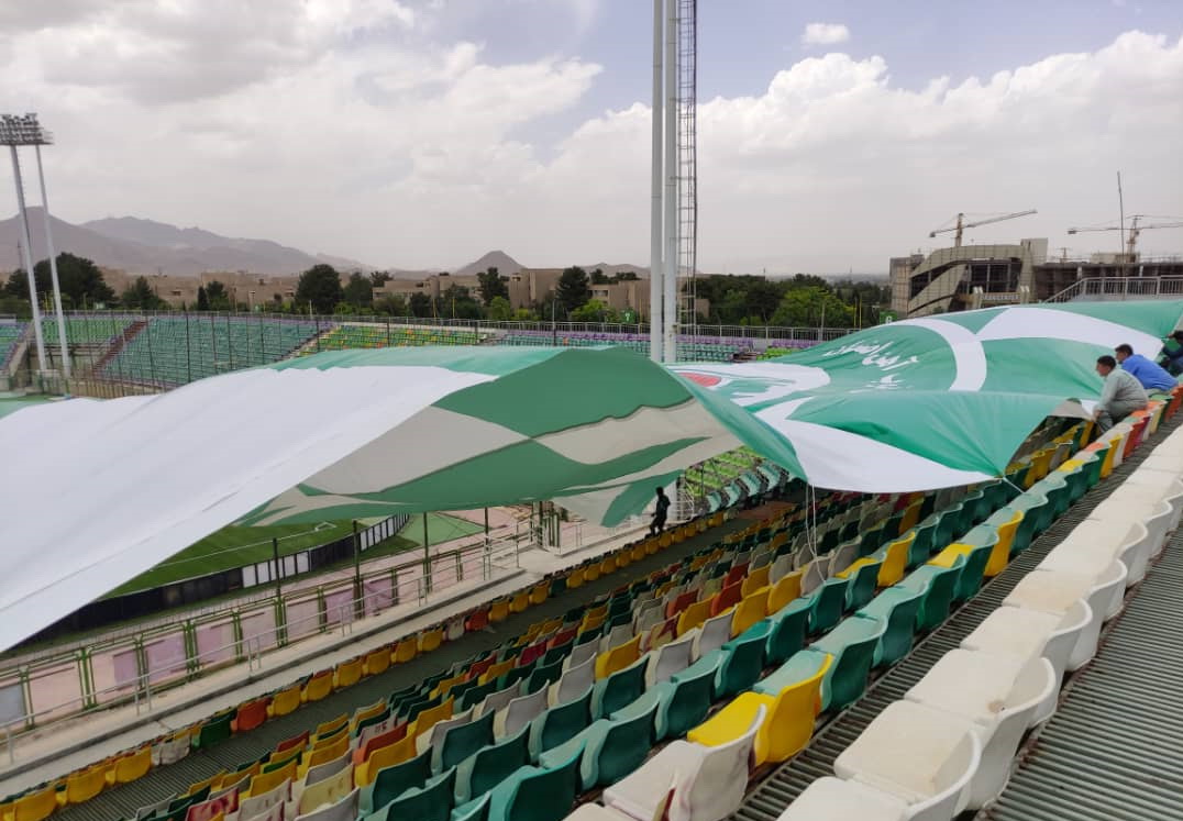 آمادهسازی ورزشگاه فولادشهر پیش ازبازی با پرسپولیس +عکس