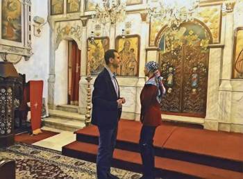 دیدار بشار اسد و همسرش از کلیسای طرطوس
